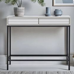 Brand New 35ln. White Wood Console Table