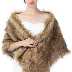 BEAUTELICATE Fur Shawl Wrap for Women