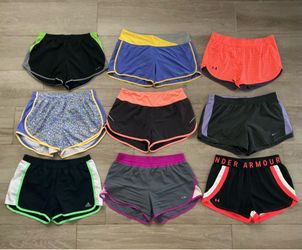 Size Medium M Nike, Under Armour, Adidas, Champion Women's Running Athletic Shorts Lot