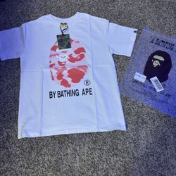 WHITE/PINK ABC DOT CAMO BY BATHING APE TEESHIRT