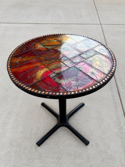 Handmade Decorative Mosaic Side Table – Unique Design