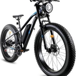Geemax Electric Bike for Adults, 26" x 4.0 Fat Tire Ebike, 350W (Peak 500W) 36V 10.4Ah Lithium Battery Electric Bicycle, 21-Speed, Up to 35 Miles for 