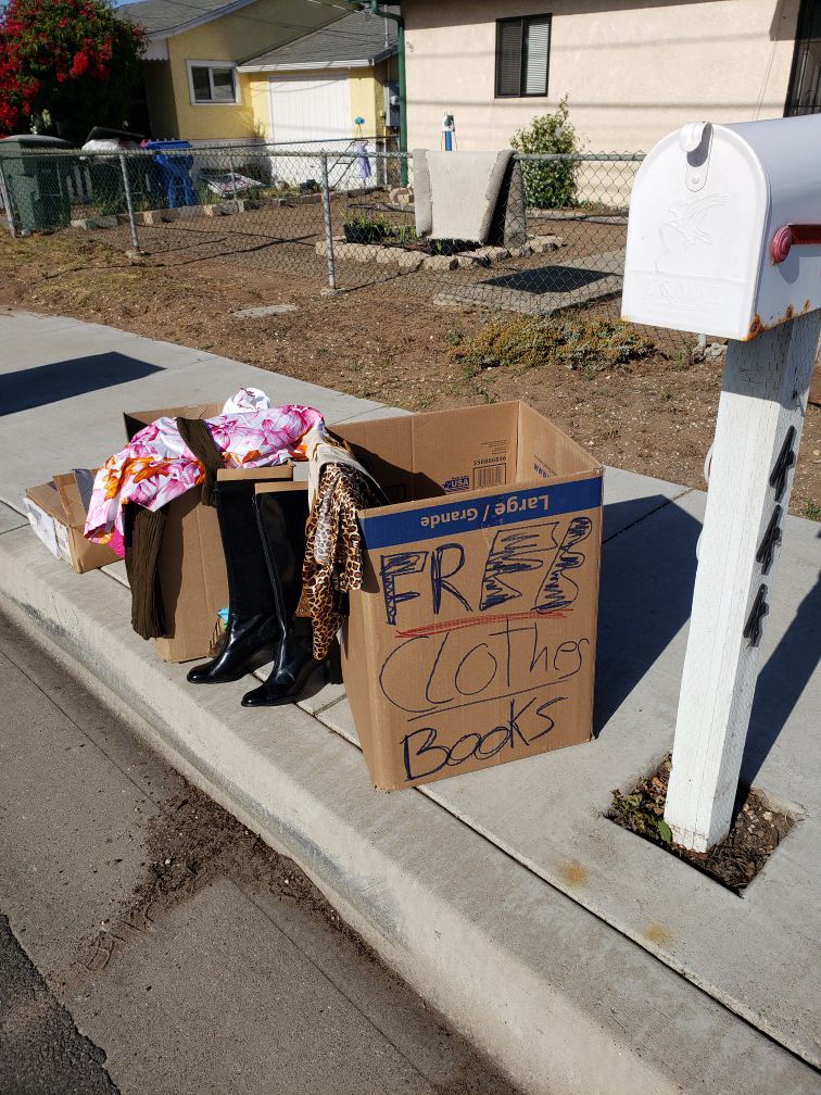 FREE CLOTHES AND SHOES 444 S.13 st Grover Beach on sidewalk
