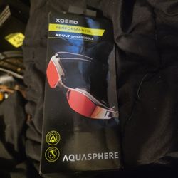 XCEED Black Red Titanium Mirrored Lens swimming goggles