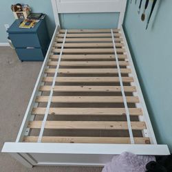 Pottery Barn White Twin Bed frame 