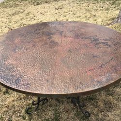Pounded copper table