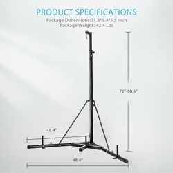 Height Adjustable Foldable Heavy Duty Boxing Punching Bag Stand Steel Sandbag for Home Fitness Stable