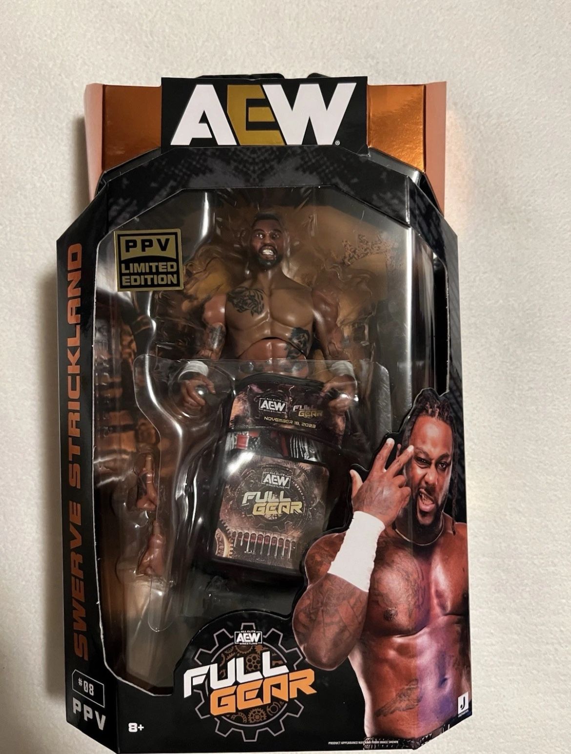 Jazwares AEW PPV Limited Edition Swerve Strickland Action Figure #08 Full Gear