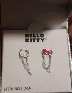 New Official Hello Kitty Sterling Silver Earrings
