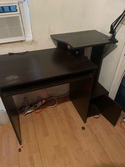 Black Computer Desk with Monitor Riser