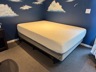 Barely used ! Tuft & Needle full size bed frame, box spring & mattress set