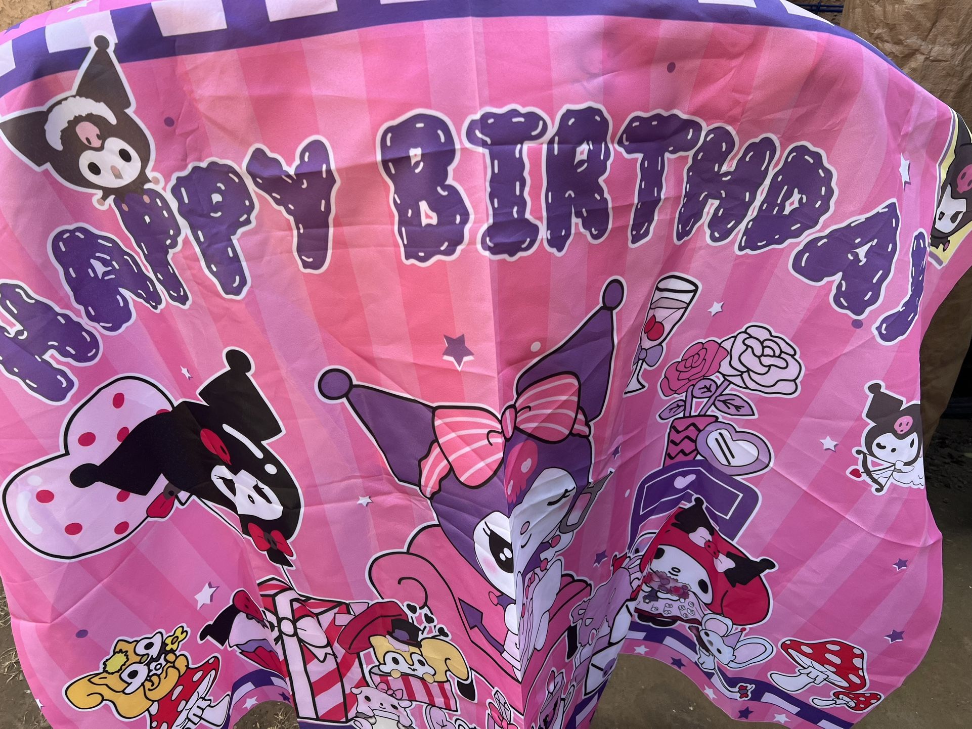 Happy Birthday Kuromi And Friends Backdrop