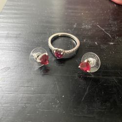 Pandora Earring And Ring Set 