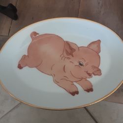 Vintage Handpainted Pig Dish