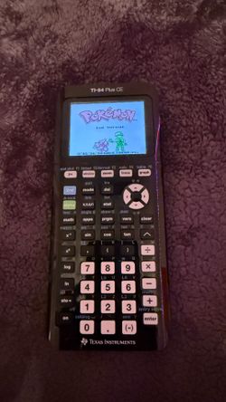 TI 84 Plus CE calculator with Pokemon Red and Galaga installed