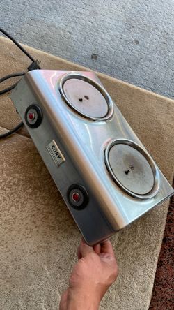 VINTAGE CH2AWV CORY DUAL HOT PLATE VACUUM COFFEE WARMING STOVE, WORKS GREAT.
