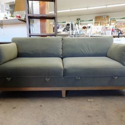 Thomasville Mokena Fabric Stationary Sofa w/ Storage – Green