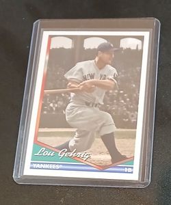 New York Yankees Hall of Famer Lou Gehrig card in a hard protective case.  $10