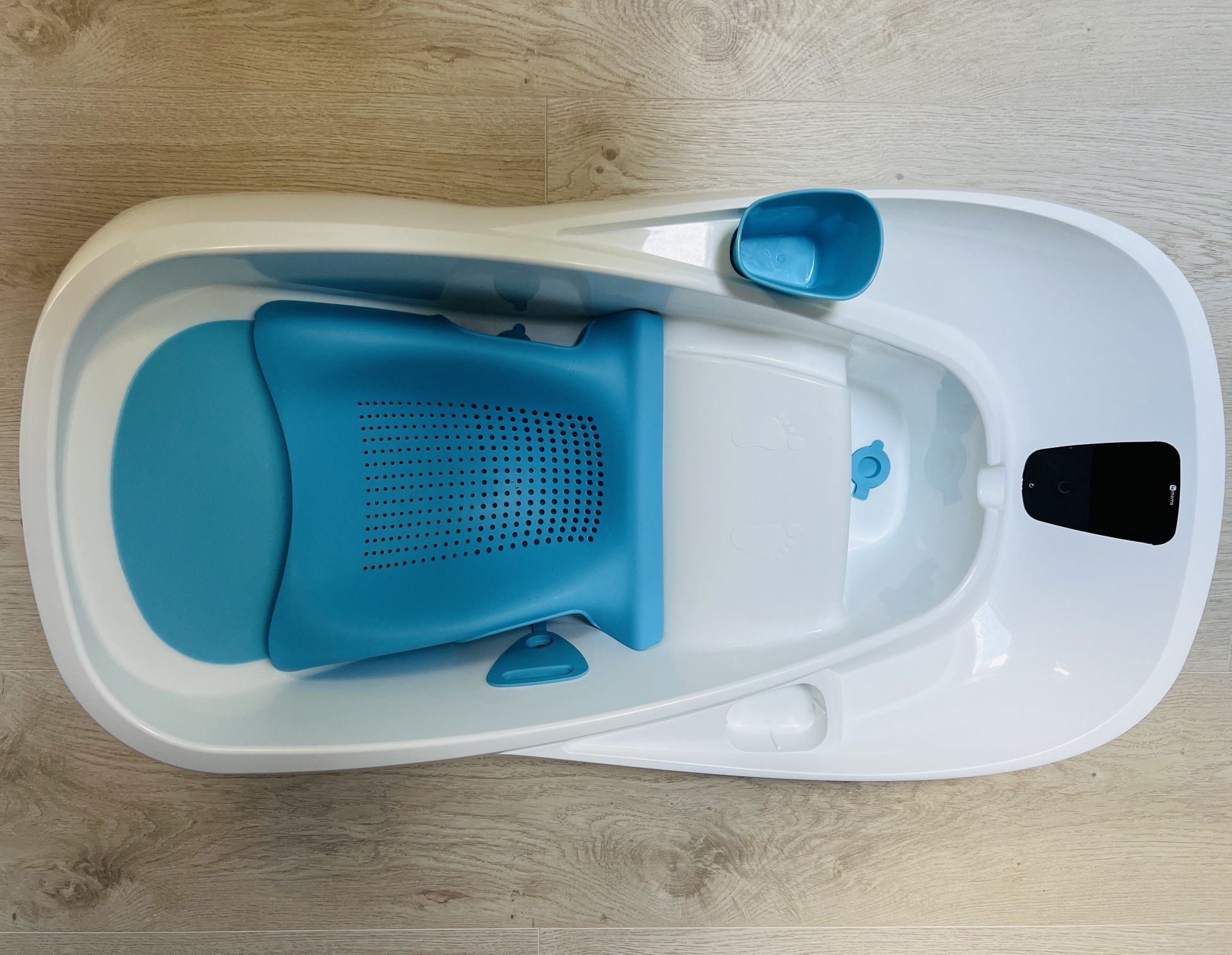 4moms Cleanwater Tub, 3-in-1 Grow-with-Me Baby Bathtub with Digital Thermometer for Newborns to Toddler