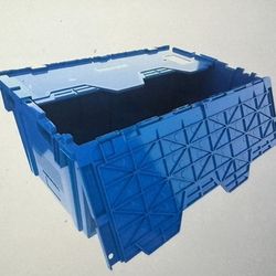 Heavy Duty Stackable XL Blue Distribution Totes With Attached Lid DC-2717-12