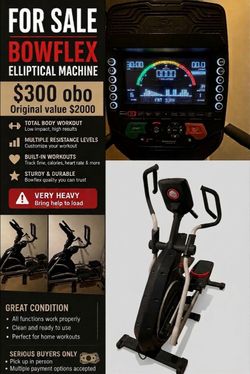 Bowflex BXE216 Elliptical (Used, Works Great)