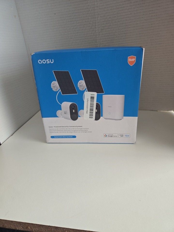 2 CAM Kit AOSU Solar Camera Security Outdoor - 3K/5MP Security Cameras Wireless