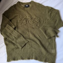 Stussy Loose Knit Logo Sweater 'Cypress'