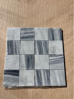 Checkboxes mosaic polished marble tile