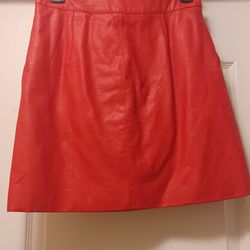 TopShop Red Leather Mini Skirt Size 4