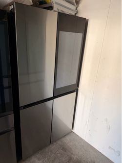 Bespoke Standard Depth 4-Door Flex French Door Refrigerator in Stainless Steel, with Family Hub