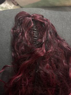 Red hair clip wig
