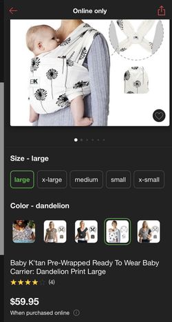 Baby K’tan Pre-Wrapped Ready To Wear Baby Carrier