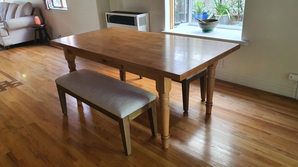 Farm Dining Room Table With Benches