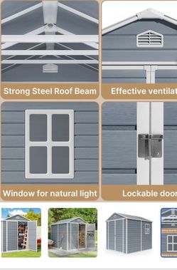 8’ x 6’ Heavy-Duty Resin Storage Shed – Weather Resistant