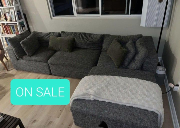 Modular Sectional Sofa Couch With Ottoman
