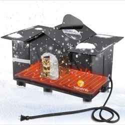 Heated Cat House for Outside - Weatherproof Large Outdoor Cat Shelter with Roof Window & Cozy Cushion - Ideal for Stray/Feral Cats