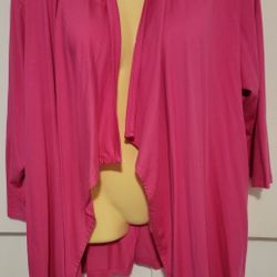 St. John's Bay Hot Pink Cardigan Cotton Blend Jacket Plus Size 1X