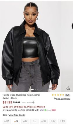 Fashion Nova Oversized Faux Leather Jacket