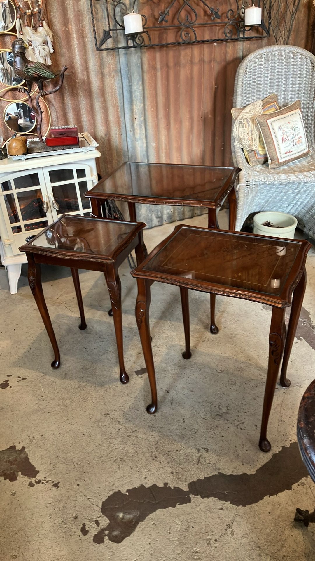 Burton Collection Limited Vintage Nesting Table Set