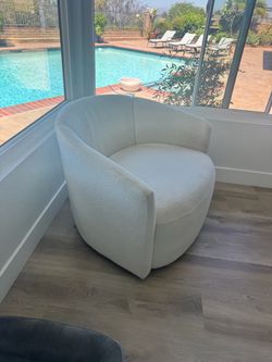 FREE – Set of 2 Bouclé Swivel Accent Chairs