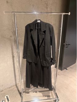 HARE Black Blazer and Pleated Skirt Set
