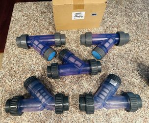 Wye Y Sediment Mesh Strain Filters 1.5” 1 1/2 Inch Inline PVC 40 Pool Plumbing Drains Aquarium Marine Water Hydro Garden Grow