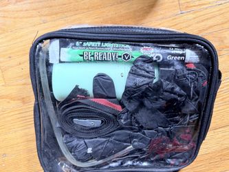 Roadside Emergency Safety Kit Tow Strap Tire Sealant Glow Stick Gloves Rope Bag
