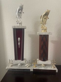 Vintage 93-94 1st Place Harrah’s Fishing Tournament Trophies