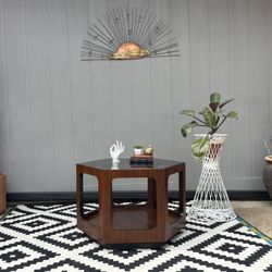 Mid Century Modern Lane Hexagonal End table / Small coffee Table . 