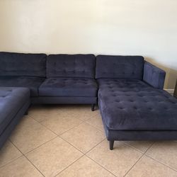 LOFTON Fabric Sectional Sofa Black 