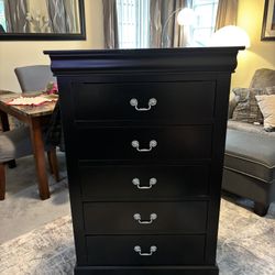 Dark Brown Wood Dresser 