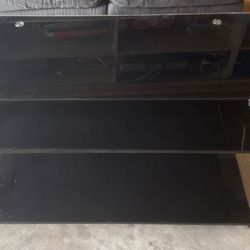 Black Glass Tv Stand