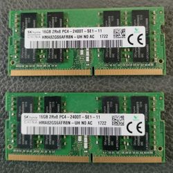 DDR4 32GB Kit(2x16GB) PC4-2400T Laptop Ram two 16GB pieces.