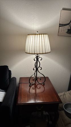 Table Lamp with Fabric Lampshade 